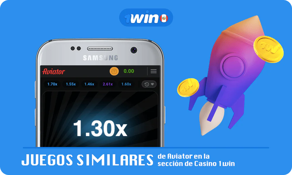 Lista con Juegos similares de Aviator en la sección de Casino 1win