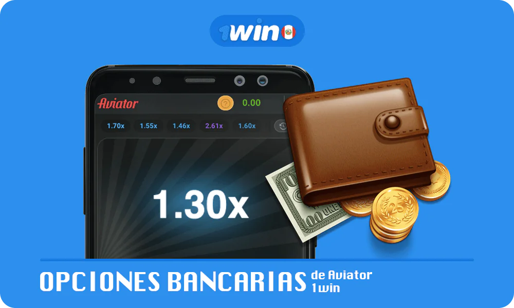 Lista con Opciones bancarias de Aviator 1win