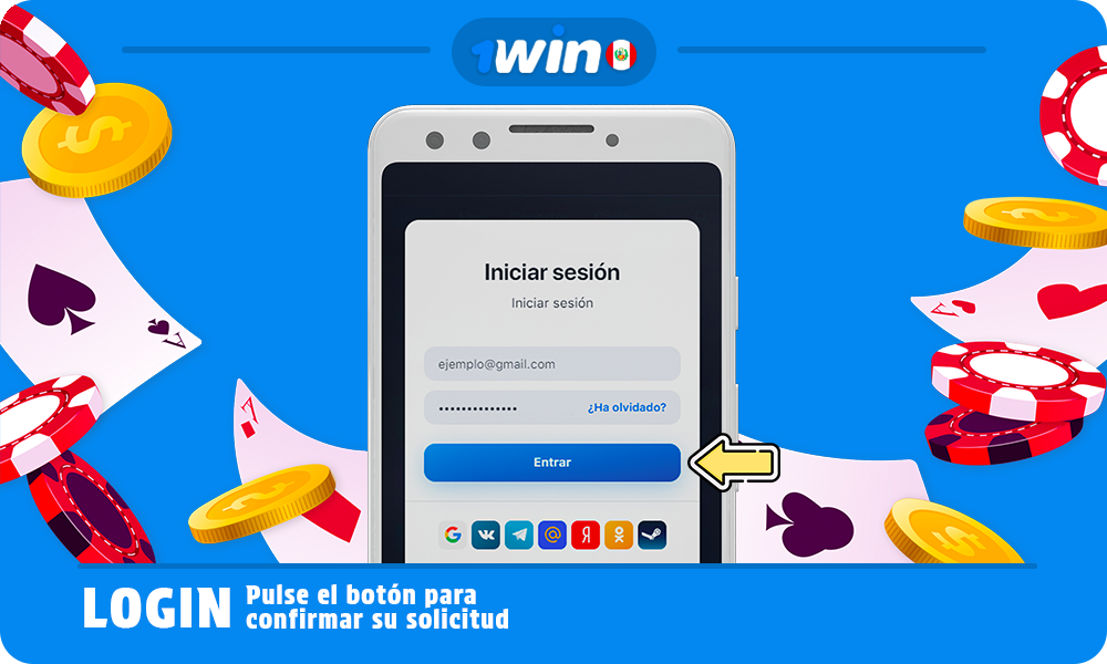 Haga clic en el botón para confirmar el acceso a su cuenta 1win Perú