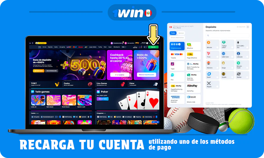 Ingrese fondos en su cuenta 1win Perú de forma cómoda para realizar una apuesta