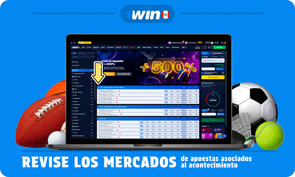 Haga clic en un evento para revelar las probabilidades disponibles