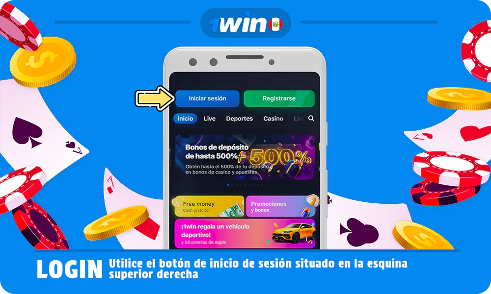 Accede a la página oficial de 1win Perú y entra en tu cuenta
