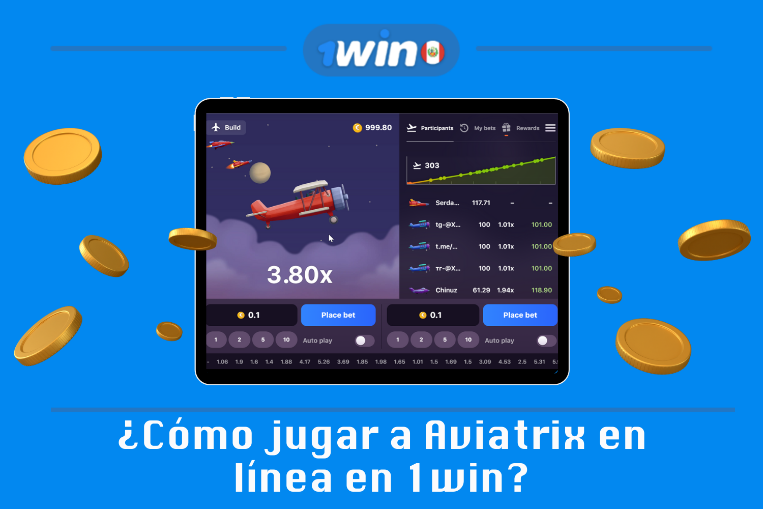Los jugadores peruanos mayores de 18 años pueden jugar 1win Aviatrix por dinero real siguiendo estas instrucciones paso a paso.