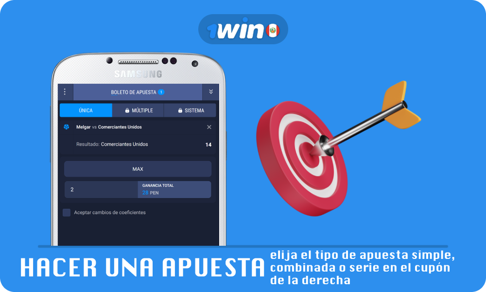 Para realizar una apuesta en el fútbol 1win en Perú, seleccione el tipo de apuesta en el boleto de apuestas, ingrese el monto de la apuesta y confirme su elección haciendo clic en el botón