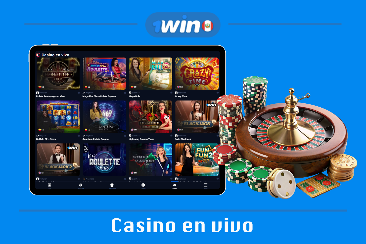 Los usuarios de Perú pueden disfrutar de más de 510 juegos de Casino en Vivo con crupieres reales en 1win Live Casino