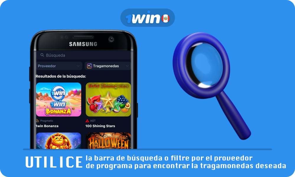 Para jugar tragamonedas en línea en 1win Casino Perú, usa la barra de búsqueda o filtra por proveedor para encontrar la tragamonedas que deseas y comenzar a jugar