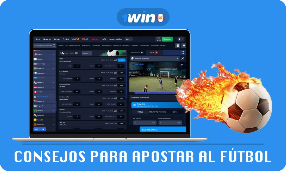 Para aumentar las posibilidades de ganar al apostar en fútbol en 1win Perú, se recomienda a los jugadores realizar varias apuestas pequeñas, evaluar las posibilidades del equipo y analizar estadísticas