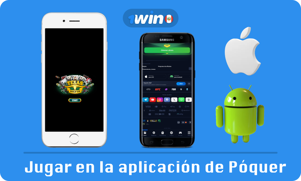 Descarga la aplicación móvil de 1win Perú para Android e iOS para jugar al poker cómodamente desde tu smartphone en cualquier lugar