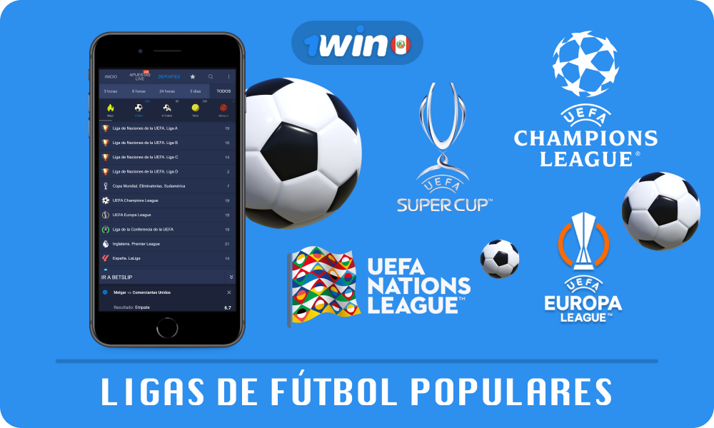 Entre los jugadores de 1win en Perú, las apuestas en torneos de fútbol como la Liga de Campeones, la Liga Europa, la Liga de las Naciones y otras competiciones internacionales y regionales son especialmente populares