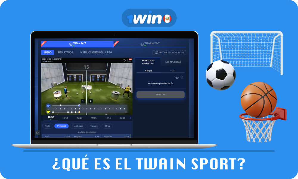 1win Twain Sport es un juego de ritmo rápido en el que los apostadores realizan apuestas en partidos de fútbol o baloncesto preprogramados en los que dos participantes compiten por la mayor cantidad de puntos por minuto, y los resultados se determinan en 60 segundos