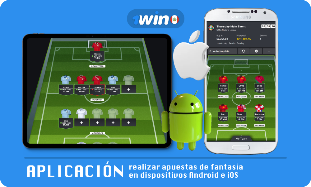 Para apostar en deportes de fantasía en su teléfono inteligente, descargue la aplicación móvil gratuita 1win para Android o iOS