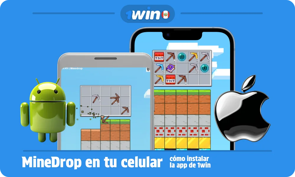 Puedes jugar MineDrop en tu celular descargando gratis la app de 1win desde su página oficial